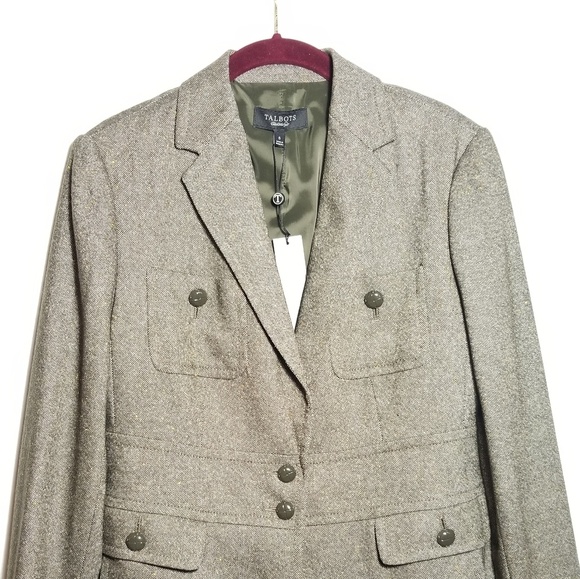 NWT Talbots Grace Fit Tweed Buttoned Blazer Jacket - Picture 2 of 8